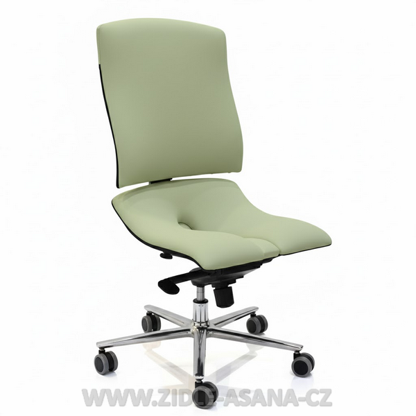 Ergonomická židle Ásana Steel Basic Ekokůže, Light Green